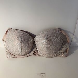 Victoria Secret Push Up Bra Pink Silver  36D